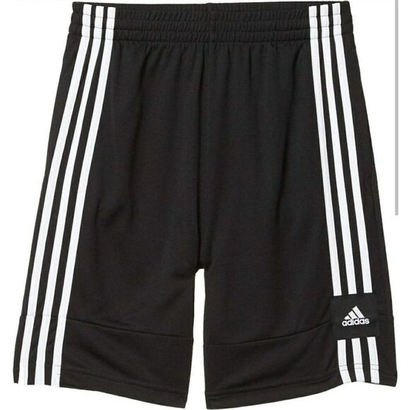 Adidas Boys 3-Striped Shorts YMD 3G Speed X Iconic Black White Athletic Sports - Picture 1 of 6